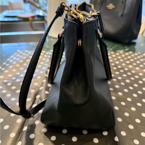 Coach Black Satchel with Gold Accents - Picture 6 of 9